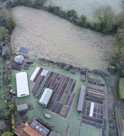 February 2021 new no dig land, winter harvests and vegetables stored, wait to sow, compost and woodchip